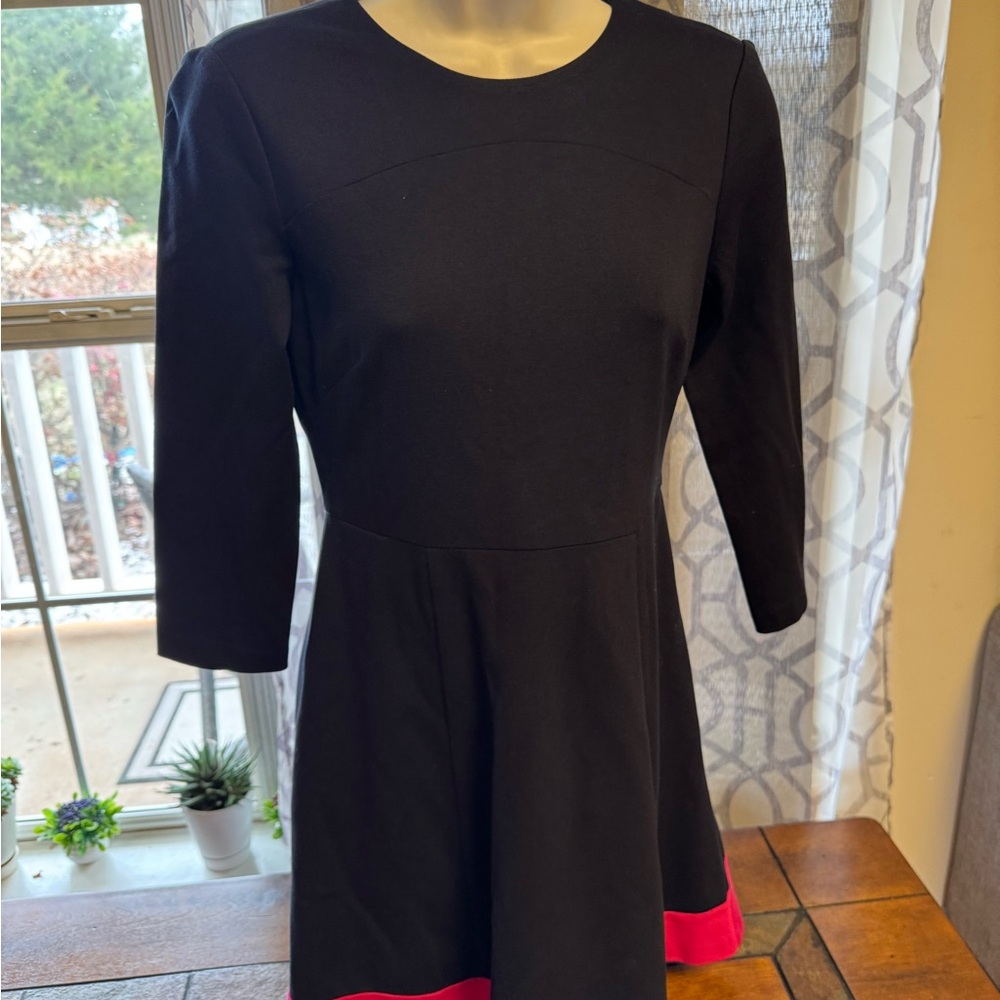 Eliza J Black Fit & Flare Dress Pink Hem Petite 2P - Picture 3 of 7